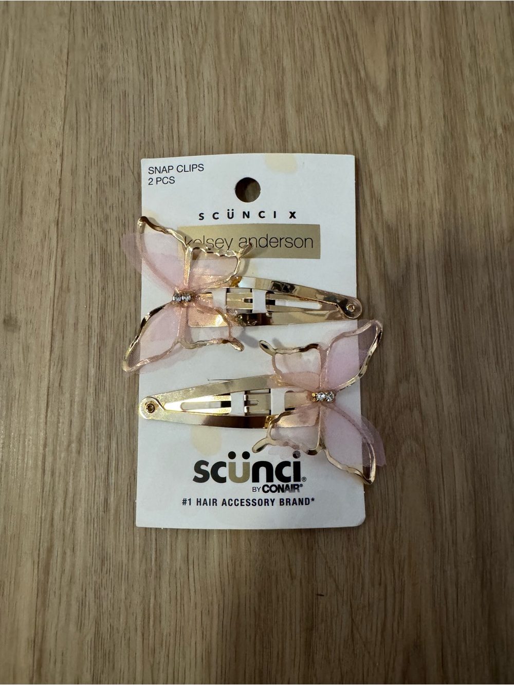 scunci Gold Metal Snap Hair Clips with Curved Design - Set of 2 NWT